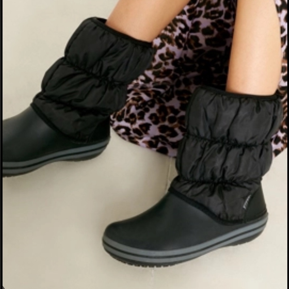 CROCS NWT Black Winter Puff Boots 14614-070 MSRP $110